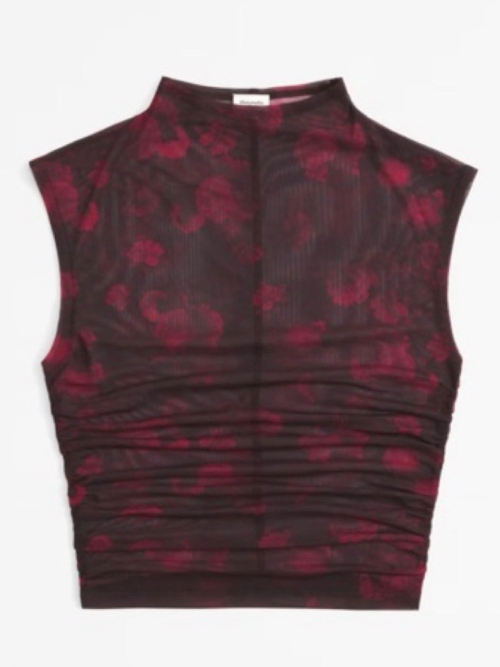Abercrombie & Fitch Paloma Mesh Floral Ruched Top